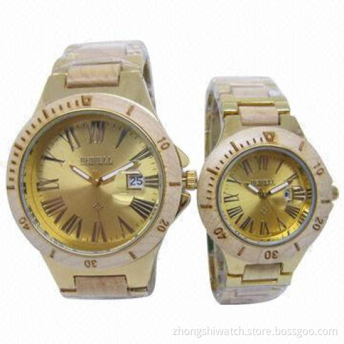 Elegant Business and Leisure Wooden Wristwatch with Dual Calendar, Japan Movement, 3ATM Waterproof